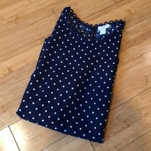 J Crew polka dot shell